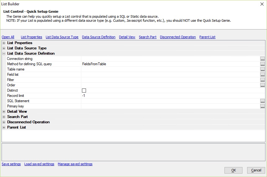 Listquicksetupgenie